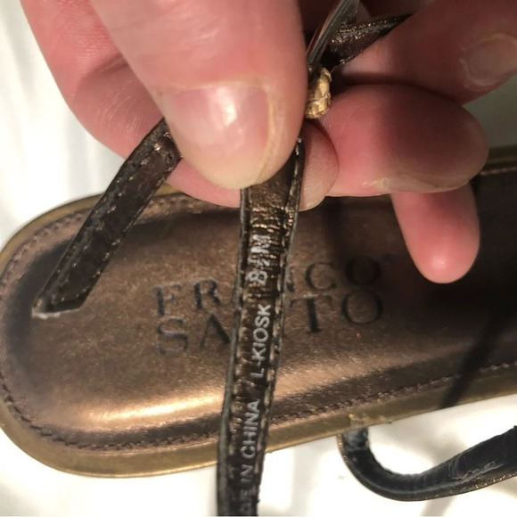 Franco Sarto Bronze Strappy Sandals with 2" Heel - Picture 9 of 13